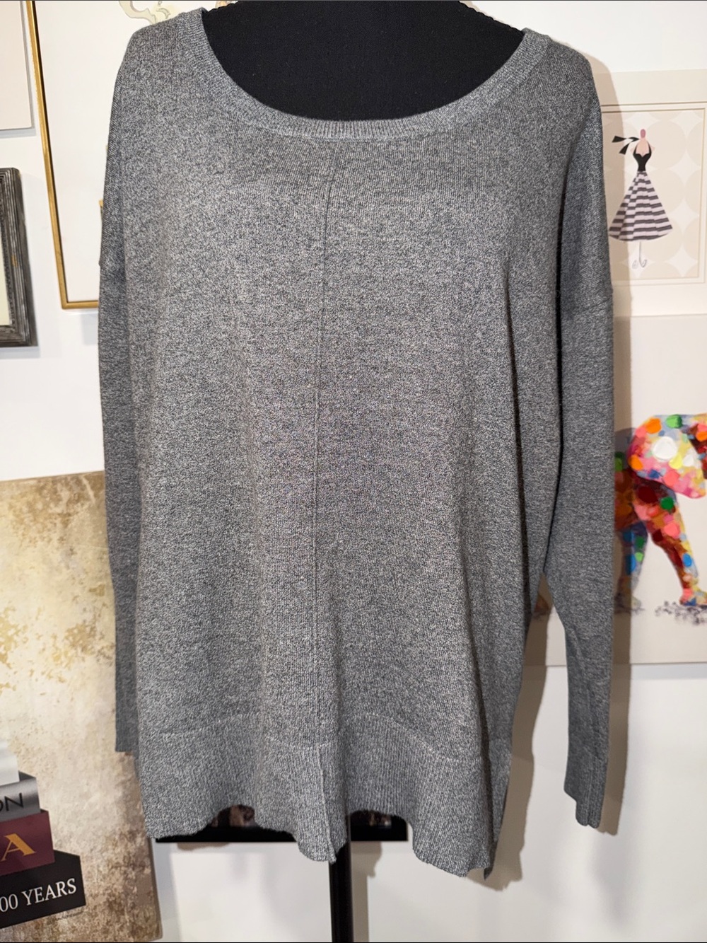 Women's Lightweight Scoop Neck Gray Sweater #fall #minimal